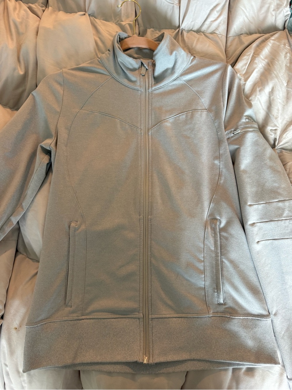 ALO Light Gray Women's Zip-Up Jacket